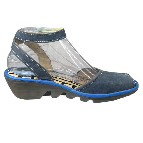 Fly London Women’s Piat Blue Open Toe Ankle Strap Sandal Size 38 US 7.5/8 - Picture 4 of 12